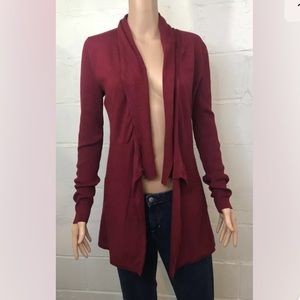 WHBM Open Style Cardigan M Cranberry Long Sleeve
